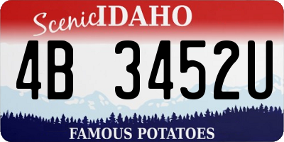ID license plate 4B3452U