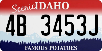 ID license plate 4B3453J