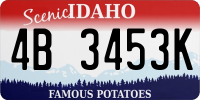 ID license plate 4B3453K
