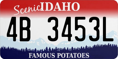 ID license plate 4B3453L