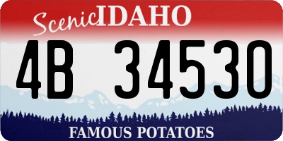 ID license plate 4B3453O