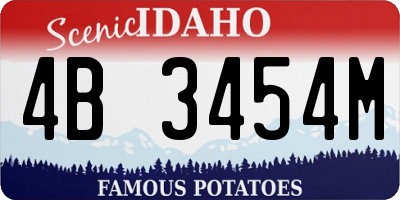 ID license plate 4B3454M