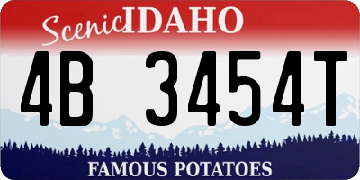 ID license plate 4B3454T