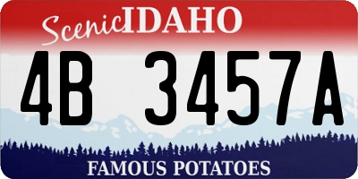 ID license plate 4B3457A