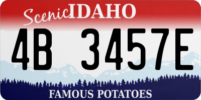 ID license plate 4B3457E