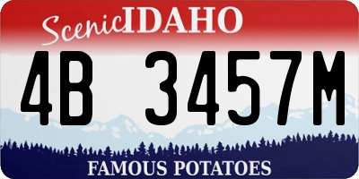 ID license plate 4B3457M