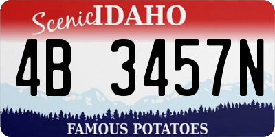 ID license plate 4B3457N