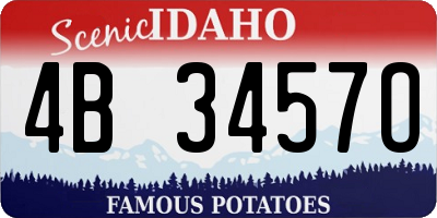 ID license plate 4B3457O