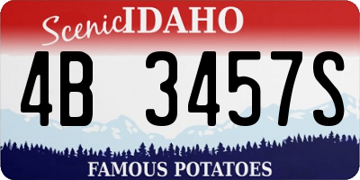 ID license plate 4B3457S