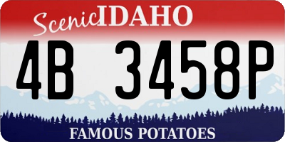ID license plate 4B3458P