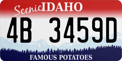 ID license plate 4B3459D
