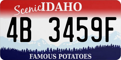 ID license plate 4B3459F