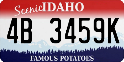ID license plate 4B3459K