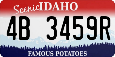 ID license plate 4B3459R