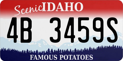 ID license plate 4B3459S