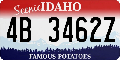 ID license plate 4B3462Z