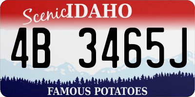 ID license plate 4B3465J