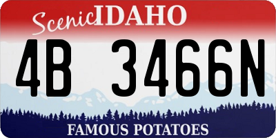 ID license plate 4B3466N