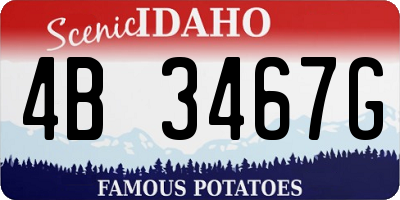 ID license plate 4B3467G