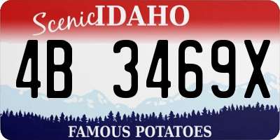 ID license plate 4B3469X