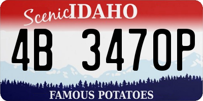 ID license plate 4B3470P