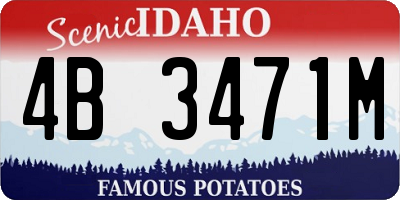 ID license plate 4B3471M