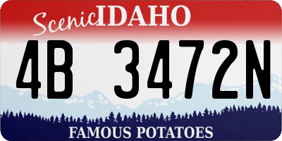 ID license plate 4B3472N