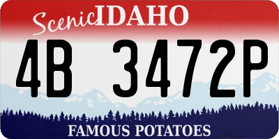 ID license plate 4B3472P