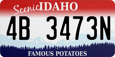 ID license plate 4B3473N