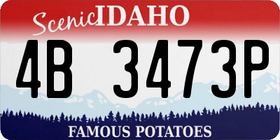 ID license plate 4B3473P