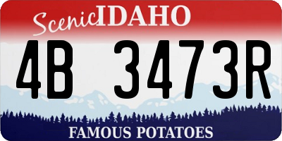 ID license plate 4B3473R
