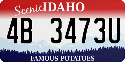 ID license plate 4B3473U