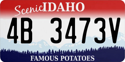 ID license plate 4B3473V