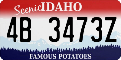 ID license plate 4B3473Z