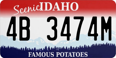 ID license plate 4B3474M
