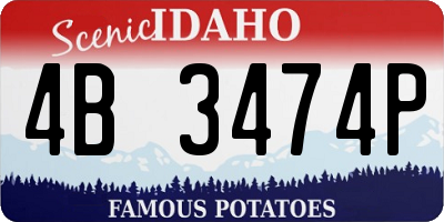 ID license plate 4B3474P