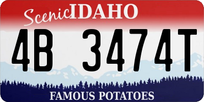 ID license plate 4B3474T