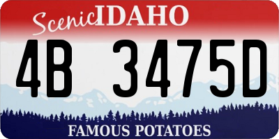 ID license plate 4B3475D