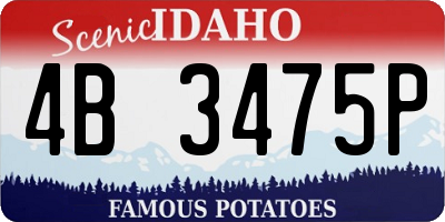 ID license plate 4B3475P