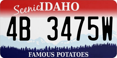 ID license plate 4B3475W