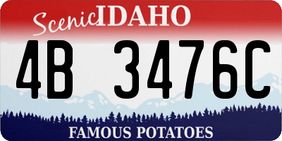 ID license plate 4B3476C