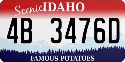 ID license plate 4B3476D