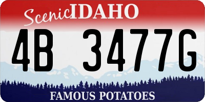 ID license plate 4B3477G