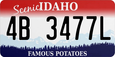 ID license plate 4B3477L