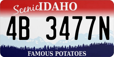 ID license plate 4B3477N