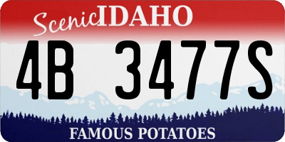 ID license plate 4B3477S