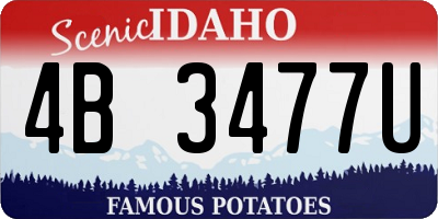 ID license plate 4B3477U