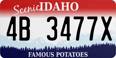 ID license plate 4B3477X