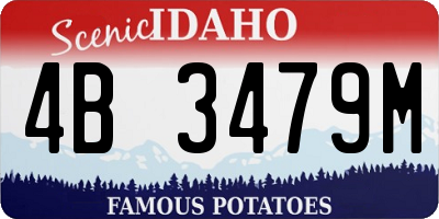 ID license plate 4B3479M