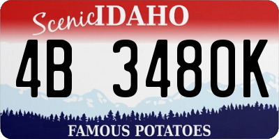 ID license plate 4B3480K